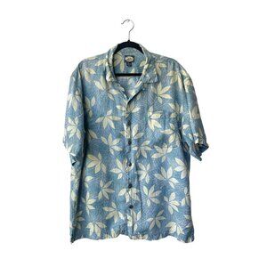 Tommy Bahama Mens Linen Shirt Size L‎ Tropical Camp Button Down Short Sleeve